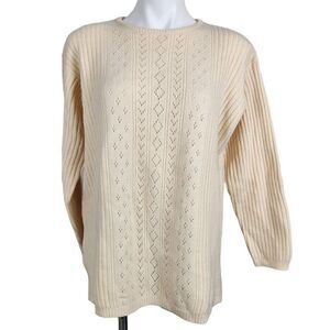 Jones Wear yellow crewneck sweater lambswool size medium